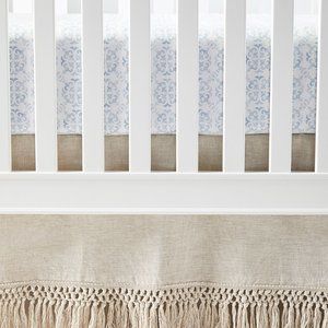 Serena & Lily Blue and Cream Crib Bedding